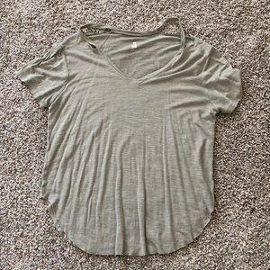 PacSun muted green cute out shoulder top